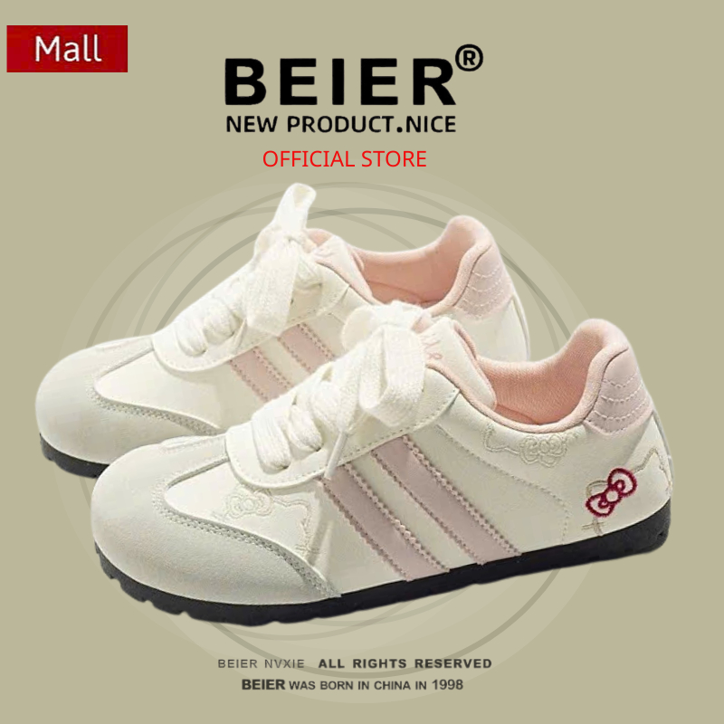 BEIER Giày Sneaker Nữ Kitty Êm Chân Đế Cao Su Chống trượt Mã 3526 – hồng xám