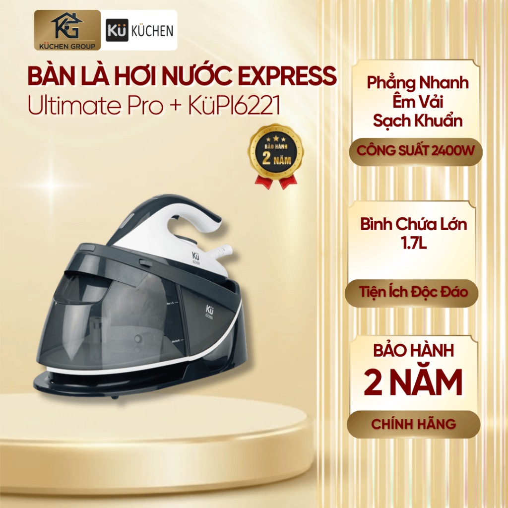[KUCHEN] Bàn là hơi nước KUCHEN KU PI6221 – Công suất 2400W, bình nước 1.7L -  hàng chính hãng