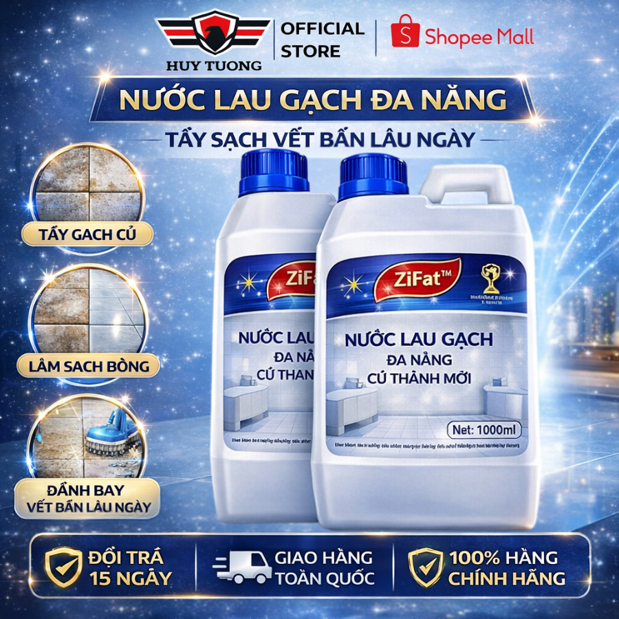 Nước lau gạch lau nền xi măng HUY TUONG 1000ml đa năng cao cấp.