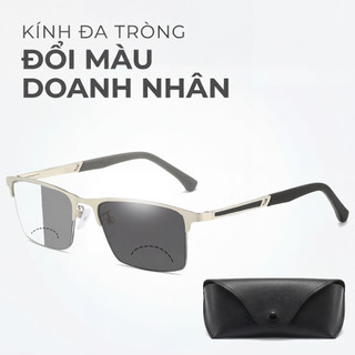 [Mã ĐT04] Kính Lão Thị Đa Tròng, 2 Tròng - Đổi Màu Cao Cấp Phong Cách Doanh Nhân  ( Tặng Hộp)