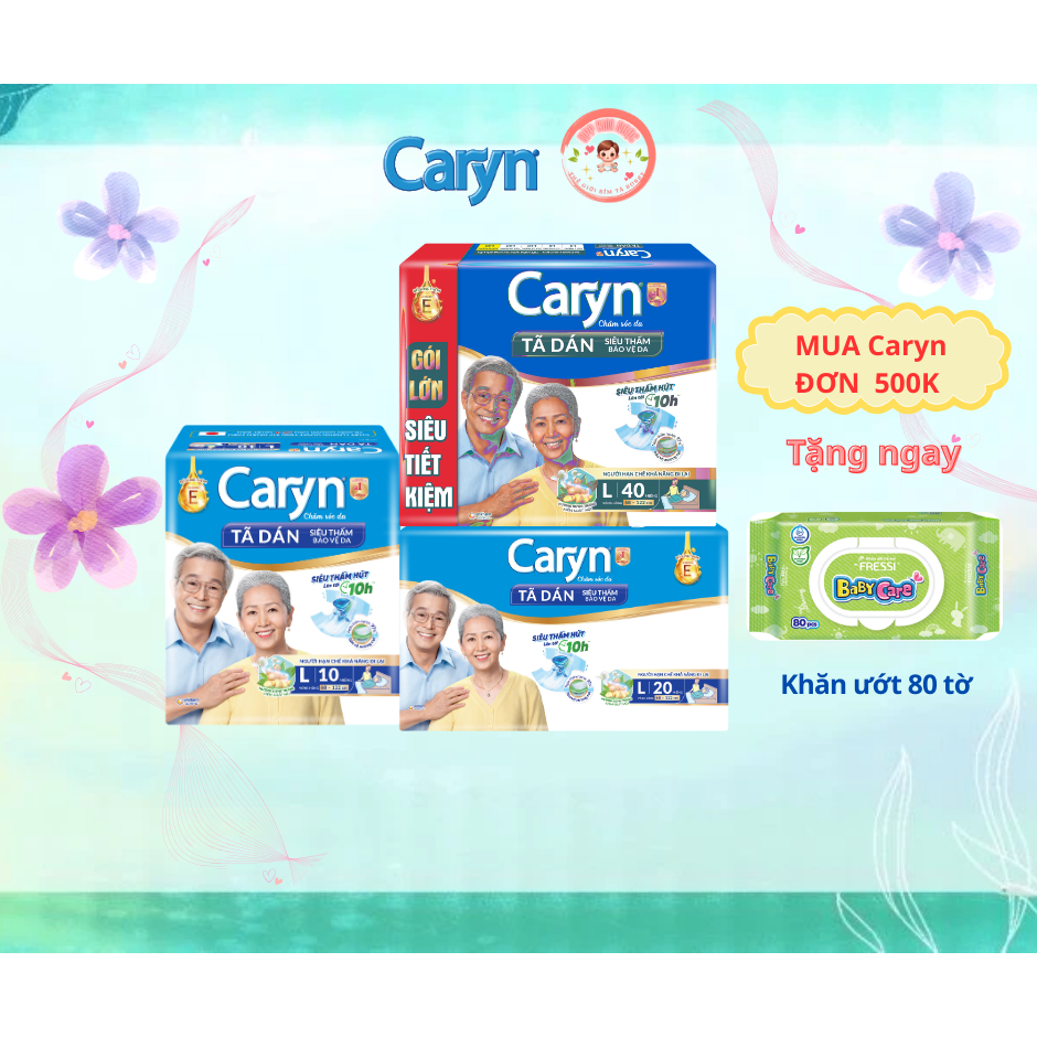 [SIÊU TIẾT KIỆM_CHÍNH HÃNG] Tã dán Caryn size L10/L20/L40 gói lớn - Kim Ngọc