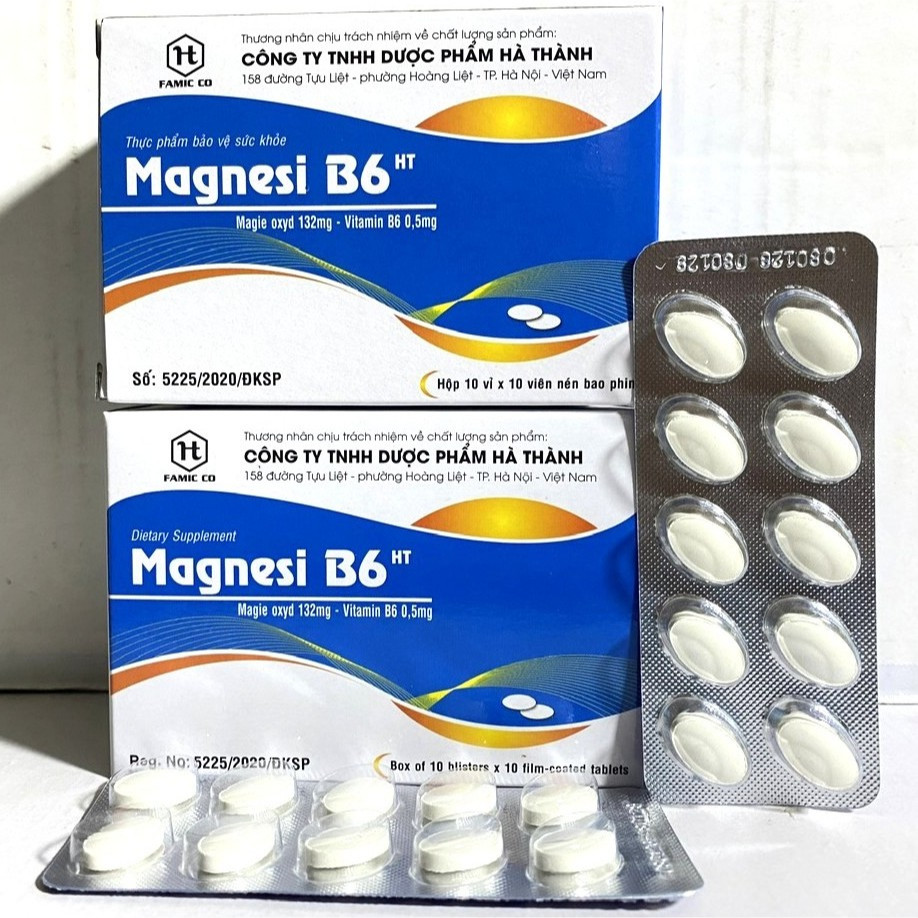 Magnesi B6 bổ sung vitamin B6 và Magnesi 100viên