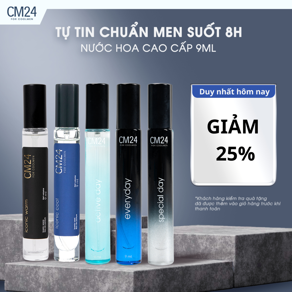 Nước Hoa Cho Nam Phong Cách Nam Tính, Mạnh Mẽ Lưu Hương Lâu 8 Tiếng CM24 by Coolmate 9ml