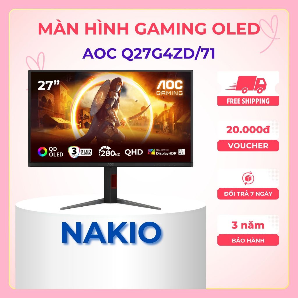 Màn Hình OLED Gaming AOC Q27G4ZD/71  (27 inch/ QHD/ QD-OLED/ 280hz/ 0.03ms) - Bảo hành chính hãng 36