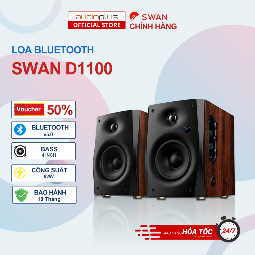 Loa SWAN D1100 - Bluetooth 5.0 - Công suất  62W RMS - Hàng chính hãng - Bảo hành 18T