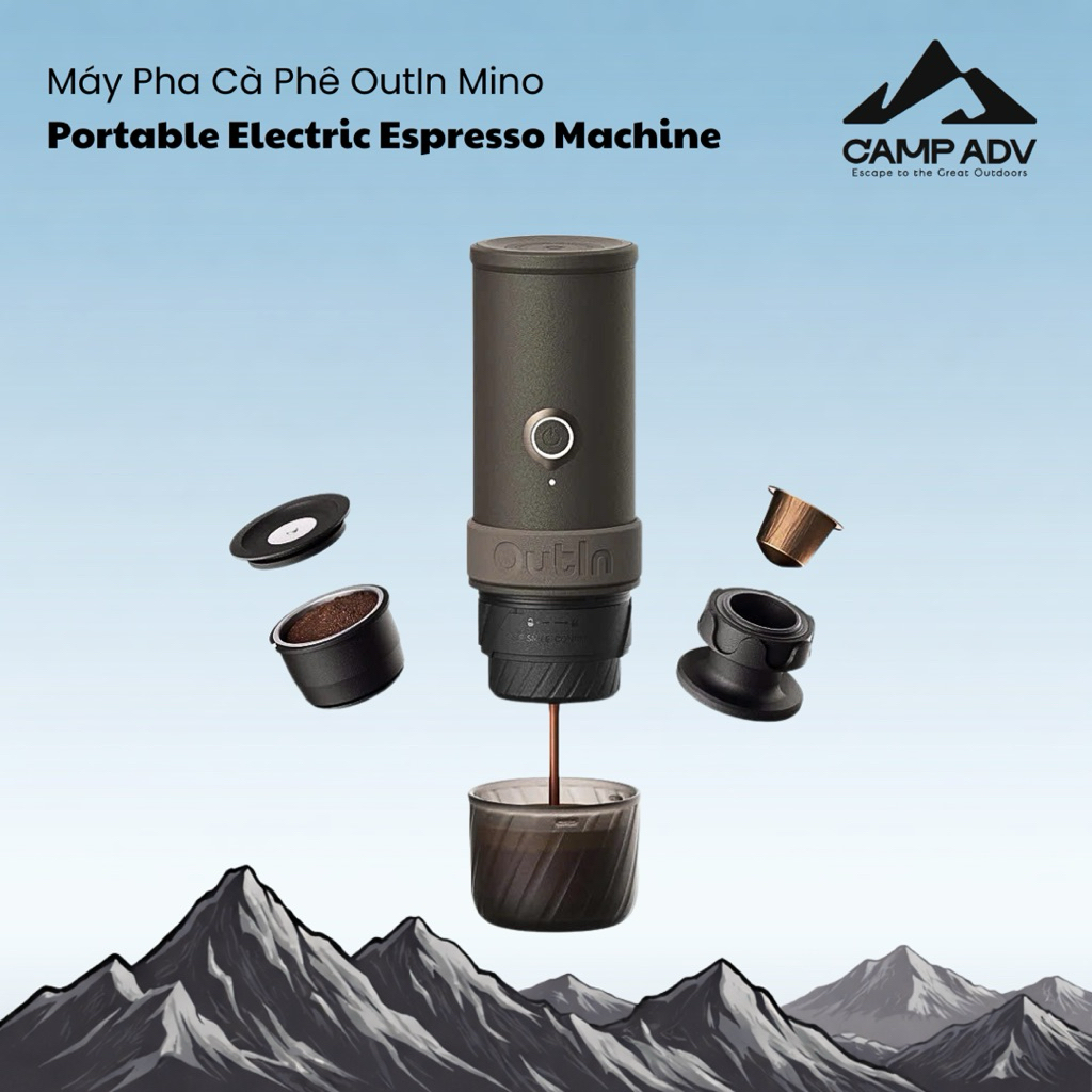 Máy Pha Cà Phê OutIn Mino Portable Electric Espresso Machine New 2025 – Hàng nhập khẩu chính hãng