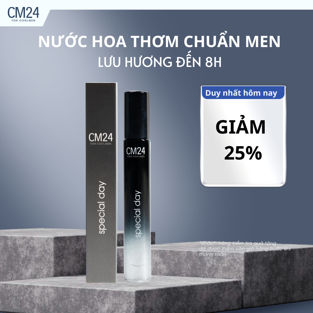 Nước Hoa Nam CM24 for Coolmen Special Day Ngọt Ngào Nam Tính 3 Tầng Hương Thơm 9ml