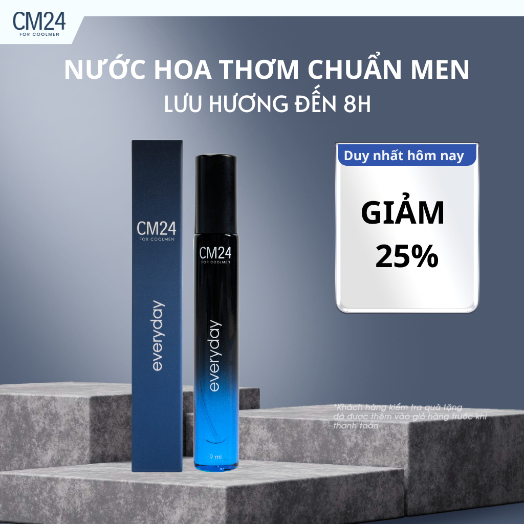 Nước Hoa Nam CM24 for Coolmen Everyday Hương Thơm Sang Trọng, Tinh Tế Lưu Hương 6-8 Tiếng Size 9ml