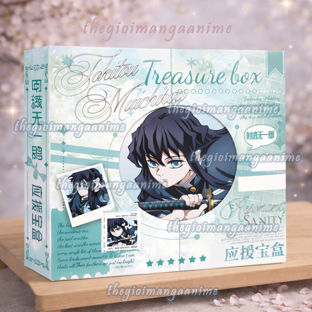 (tặng sticker) (VIỀN TRÒN) Hộp quà tặng HÀ TRỤ THỦY TRỤ Giyuu Muichiro Kimetsu No Yaiba Anime Manga 