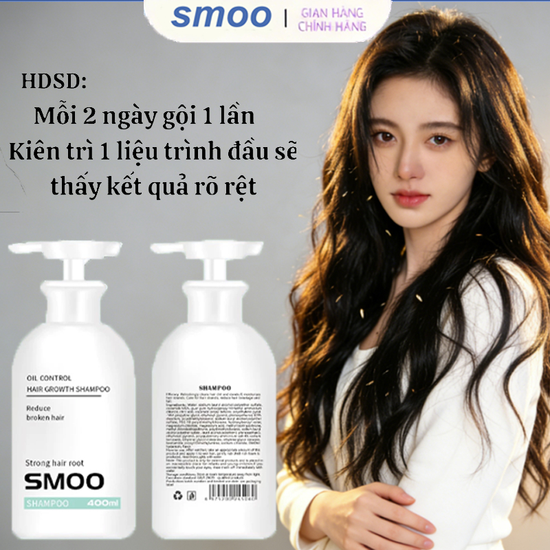 Dầu gội SMOO kiểm soát dầu, chống gãy rụng tóc, củng cố chân tóc kích thích mọc tóc 400ml cho nam nữ