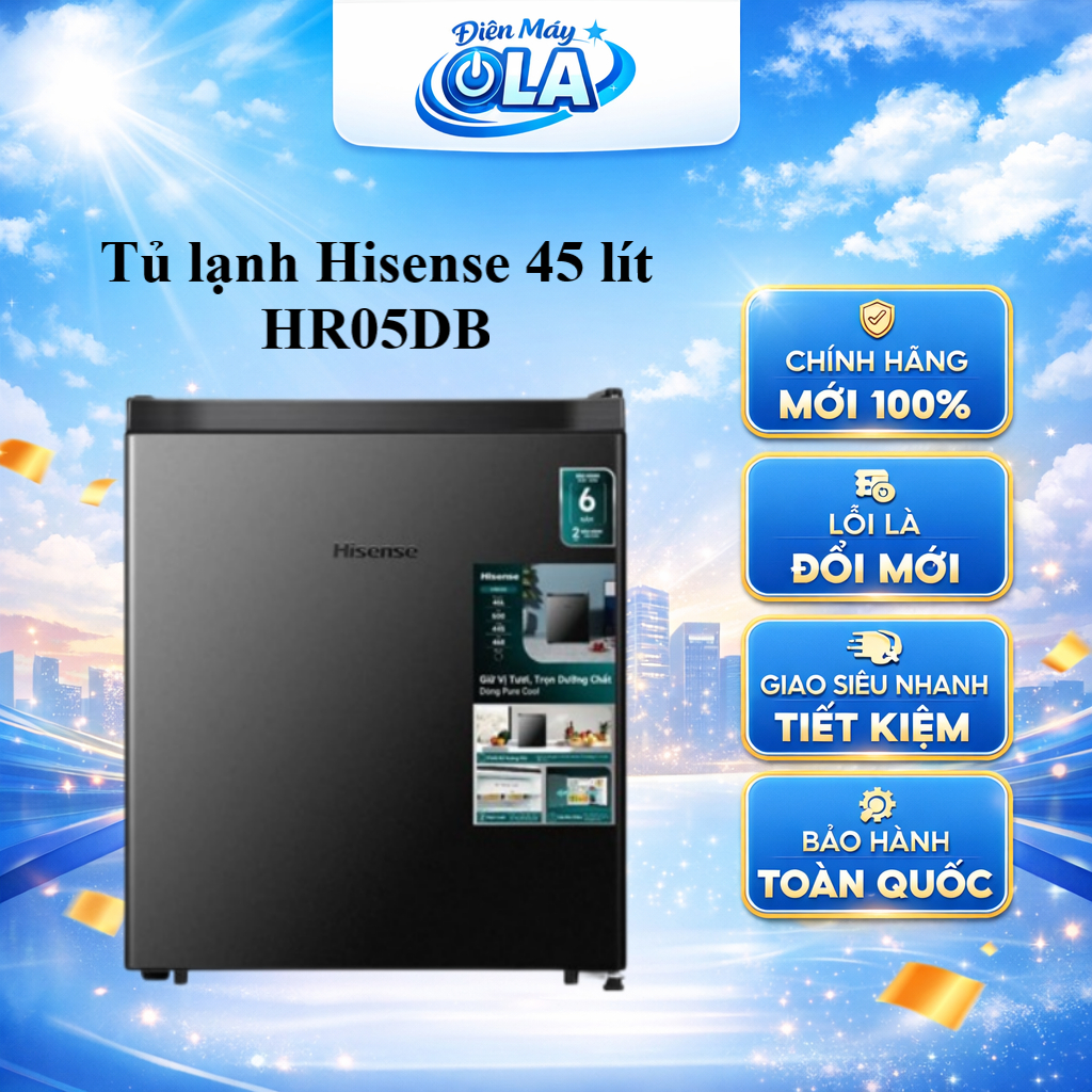Tủ lạnh Hisense 45 lít HR05DB (CÓ ĐÓNG TUYẾT) - GIAO TOÀN QUỐC