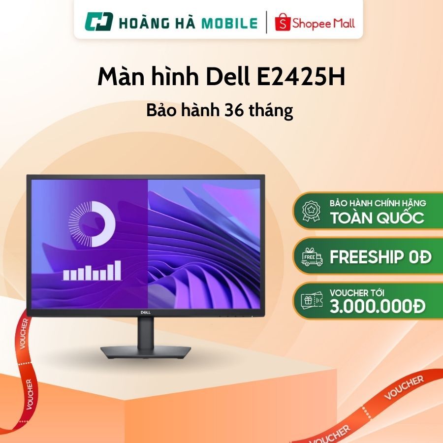 Màn hình Dell E2425H (23.8 inch/FHD/VA/75Hz/5ms) - Chính hãng