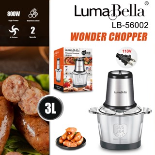 Máy xay thịt INOX Lumabella LB56002, SK7005 3L với công suất 800W xay nhuyễn thịt, thực phẩm cho bé