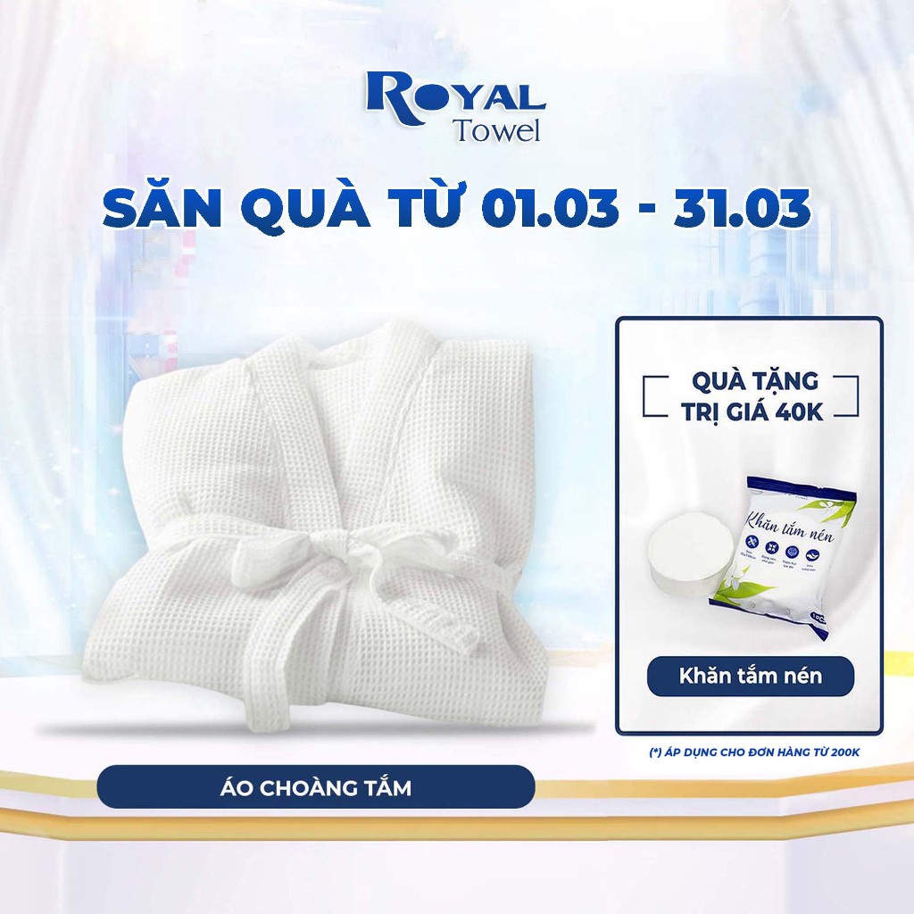 Áo Choàng Tắm Royal Towel Sợi Cotton Mềm Mịn, Thấm Hút Tốt, Không Xù Lông, Cho Nam Nữ