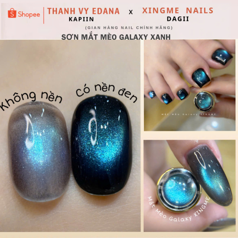 Sơn mắt mèo GALAXY ánh màu xanh tím, mắt mèo XINGME