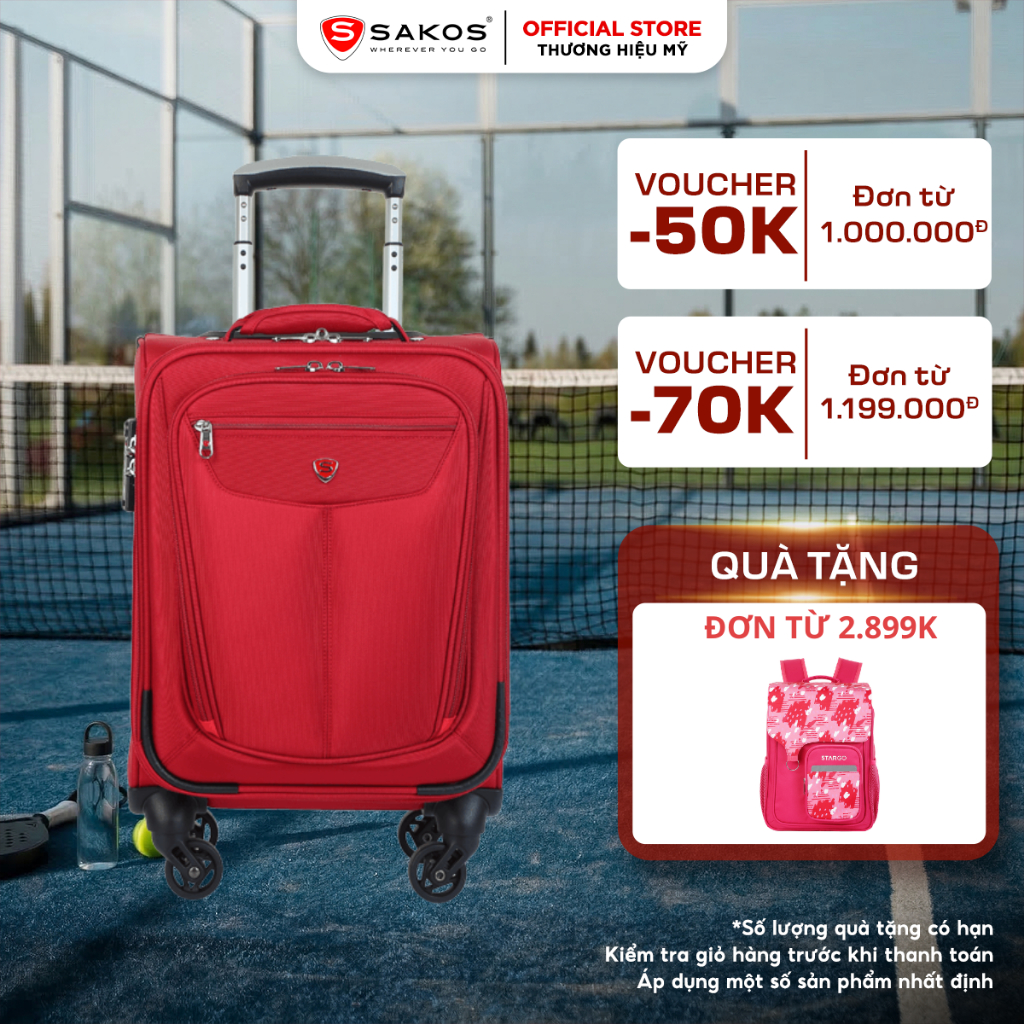 Vali Kéo Vải Du Lịch SAKOS WINNER 6 - Size M (24inch)/ Ký Gửi (Trung) - Khóa TSA - Chống Thấm, Trượt