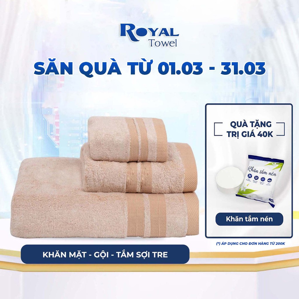 Khăn Tắm, Khăn Gội Đầu, Khăn Lau Mặt Sợi Tre ROYAL TOWEL Cao Cấp Xuất Nhật, Thấm Hút Không Ra Màu