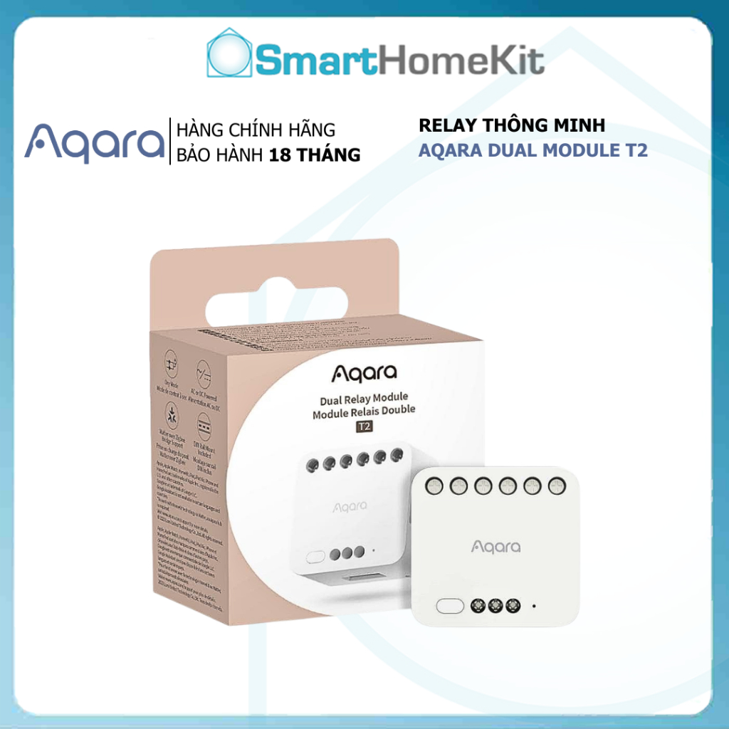 [Bản Quốc Tế] Module thông minh Aqara Dual Relay T2 Zigbee DCM-K01, Hỗ trợ HomeKit