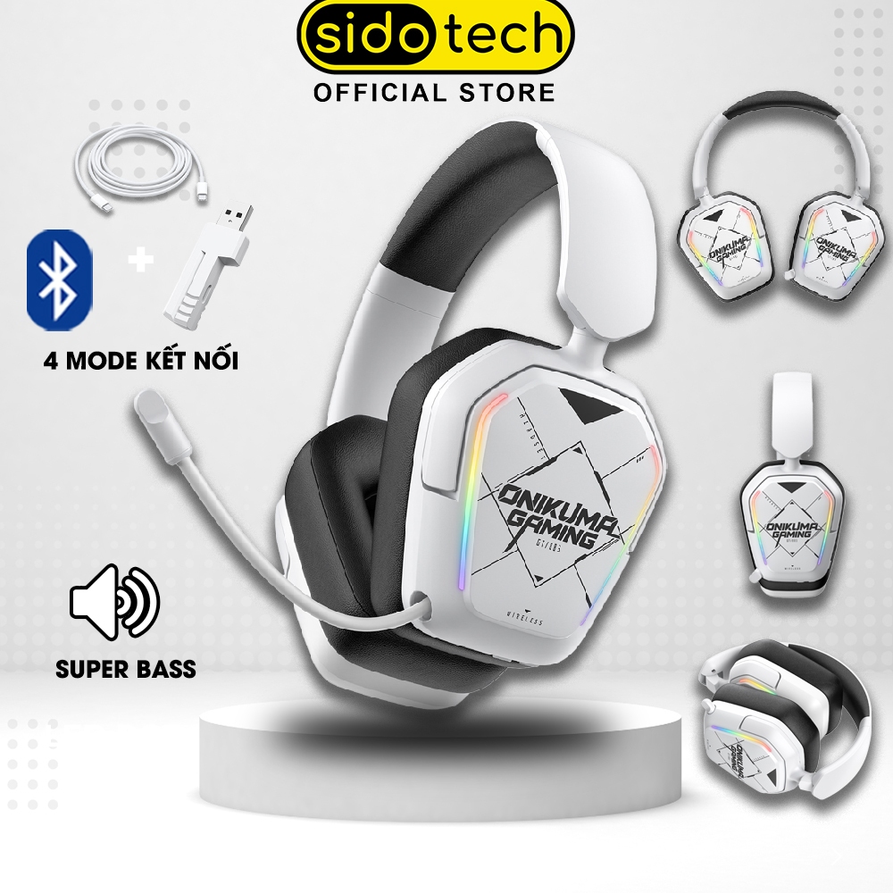 Tai nghe chụp tai gaming không dây SIDOTECH ONIKUMA GT883 bluetooth có mic 7.1 headphone 3 mode