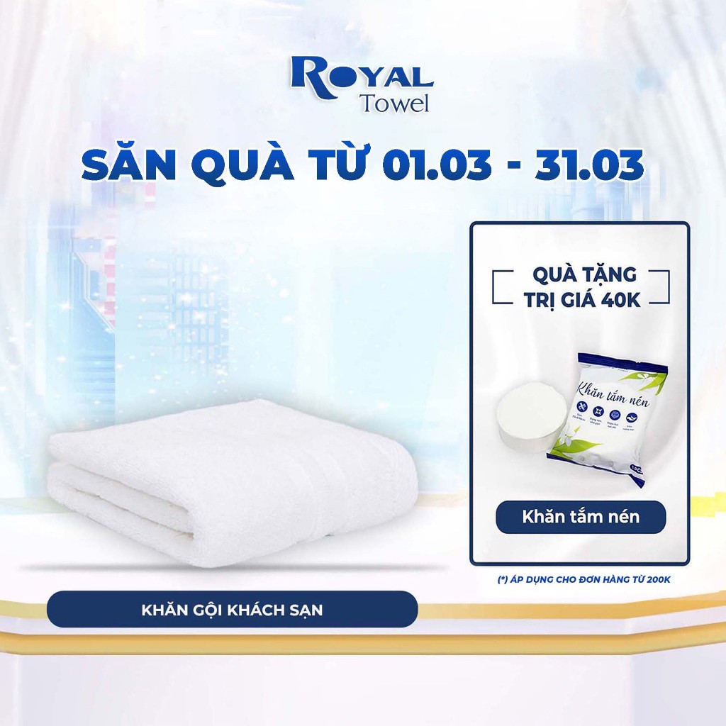 Khăn Lau Đầu Khách Sạn Siêu Dày Royal 35x80cm Với Sợi Bông Cotton Dày Thấm Hút Tốt