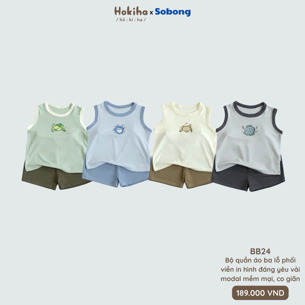 Bộ ba lỗ cho bé trai bé gái- Bộ ba lỗ Hokiha, Sobong