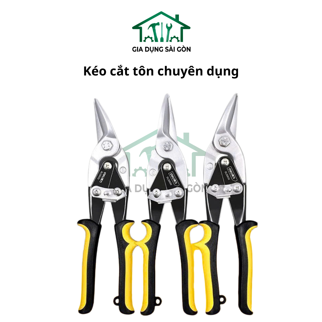 𝐃𝐞𝐥𝐢 - Kéo Cắt Tôn Thẳng - Cắt Bên Trái - Cắt Bên Phải Deli 10" - 250mm - Khả Năng Cắt Tối Đa 0.7-1.