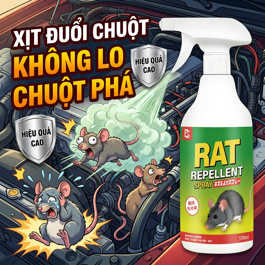 Xịt là hết chuột SH Bình Xịt Đuổi Chuột 510ml 99% chống chuột hiệu quả Công Nghệ Nhật An Toàn Hiệu Quả Tức Thời Cho Nhà
