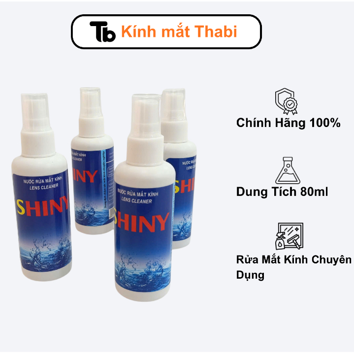 Nước Lau Rửa Mắt Kính SHINY Chuyên Dụng 80ml - Kính Mắt Thabi