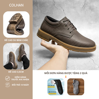 Giày Da Nam Cao Cấp Đốc Tờ COLHAN CS074 Da Cao Cấp Đế Cao Su Non Nguyên Khối Tăng Chiều Cao
