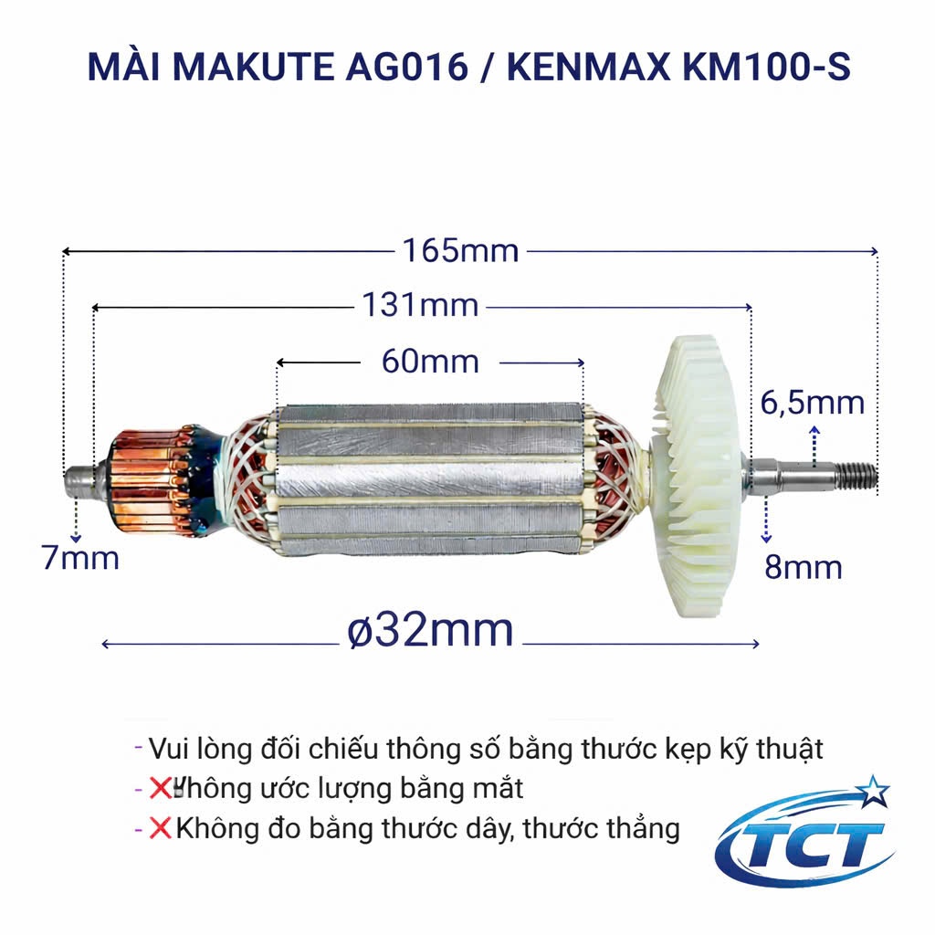 Rotor (ruột) mài MAKUTE AG016/KENMAX KM100-S SUVIET