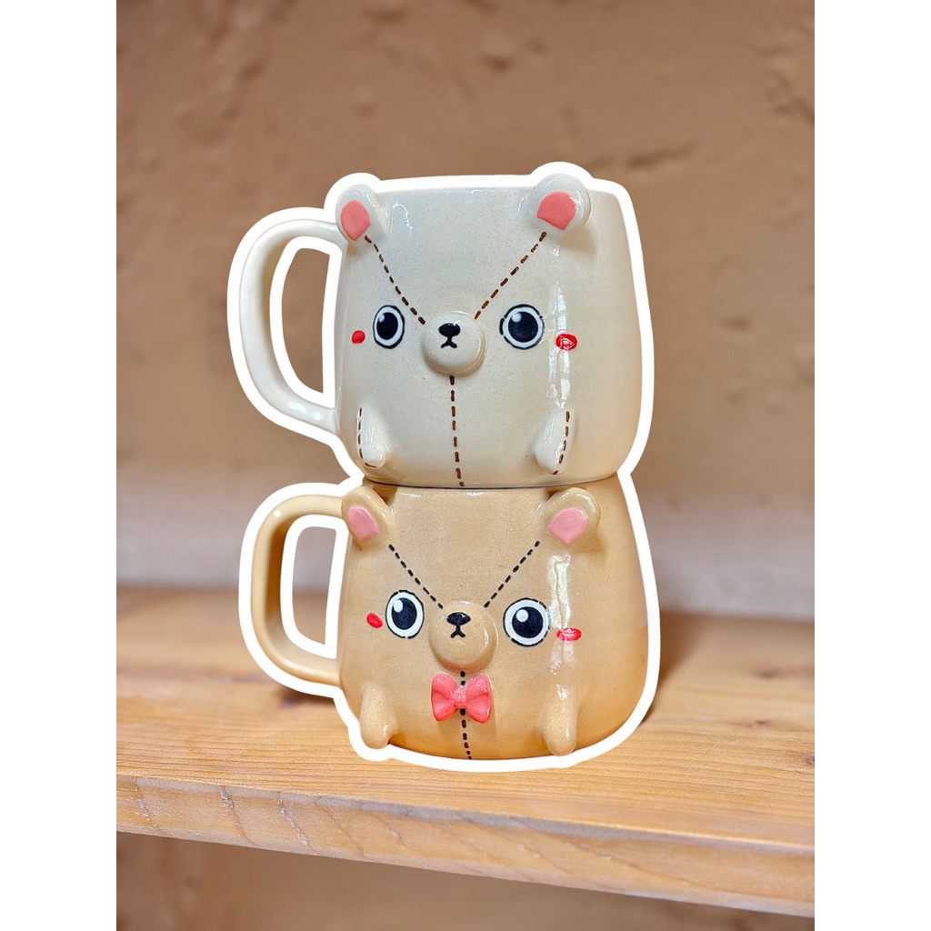 Ly Gấu Teddy (Teddy Bear Mug) - Ly gốm thủ công Meow Pottery