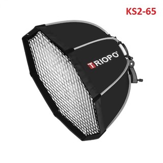Softbox Thao Tác Nhanh Triopo KS2-65 kèm lưới Tổ Ong, dùng cho đèn Flash speedlight