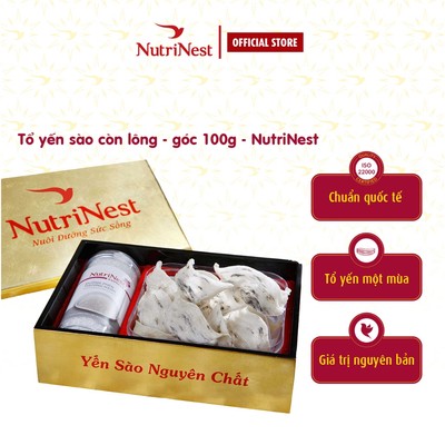 [Hỏa tốc HCM] Tổ Yến Sào Còn Lông Góc NutriNest Giá Tốt Dinh Dưỡng 100g - Kèm Đường Phèn