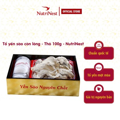 [Hỏa tốc HCM] Tổ Yến Sào Còn Lông Thô NutriNest Chất Lượng Cao 100g - Kèm Đường Phèn