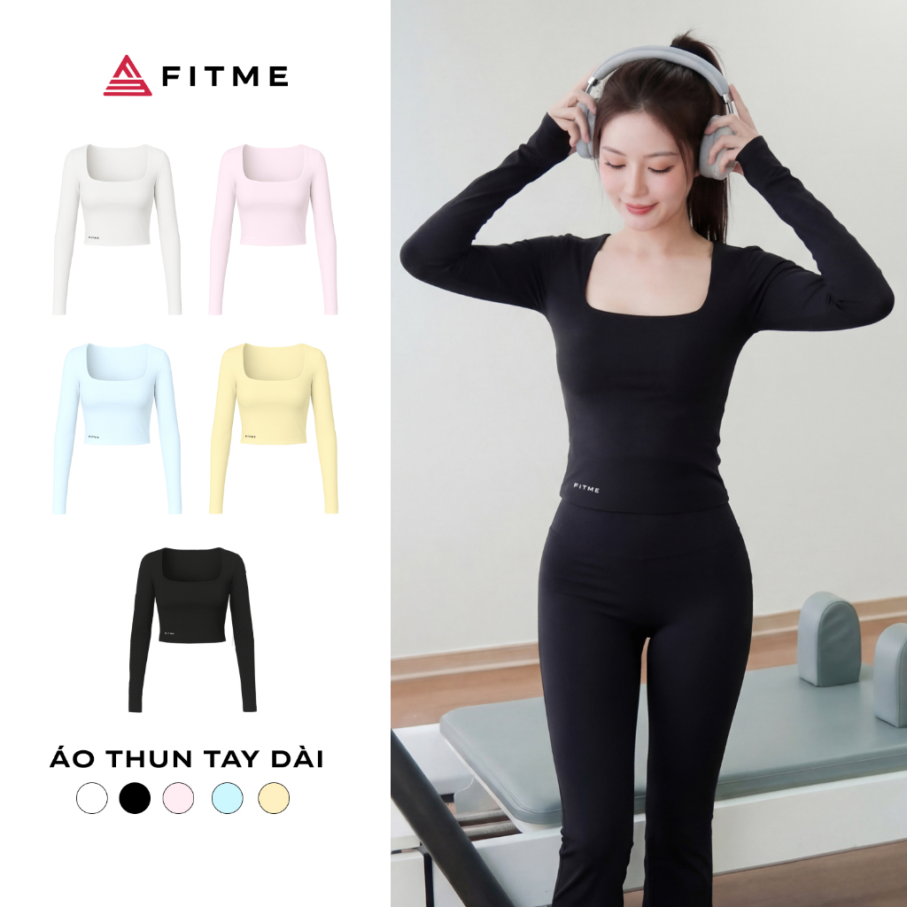 Áo thun tay dài tập gym, yoga, pilates Fitme Bloom chất vải cao cấp thoáng khí ATBL01