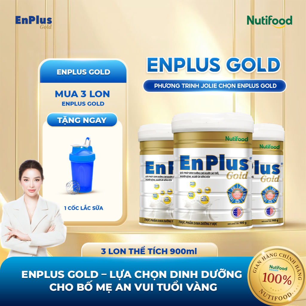 Sữa EnPlus Gold ( Mua 3 Tặng 1 Cốc Lắc)  Nutifood, Sữa Bột  Dinh Dưỡng Y Học Toàn Diện