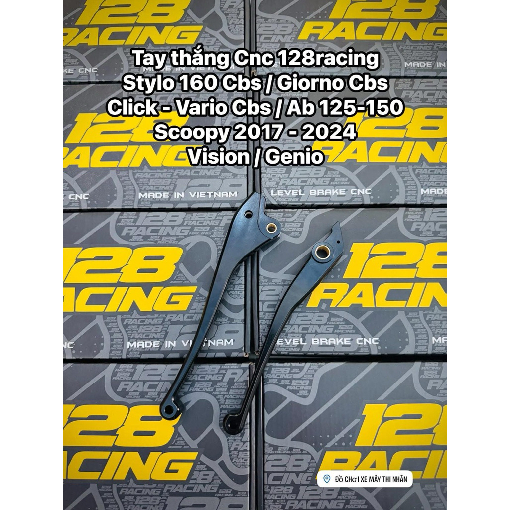 Tay thắng Cnc 128racing l cho Stylo Cbs / Giorno Cbs / Click Vario 125-150 / Ab 125-150 / Scoopy 202