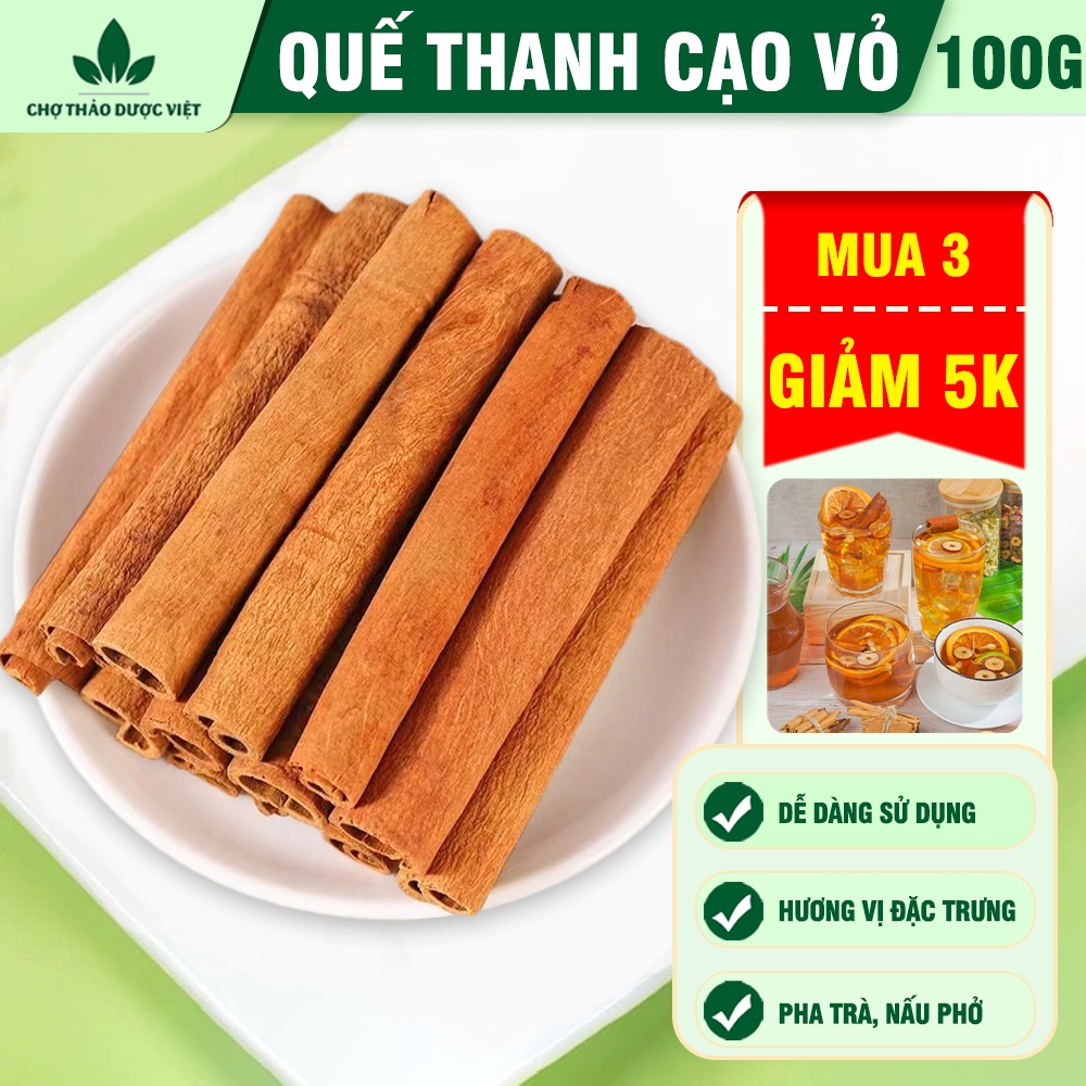 Quế cạo vỏ 100g, quế thanh đẹp 8cm, pha trà, nấu ăn, decor, trang trí, trà quế sạch thơm, cay
