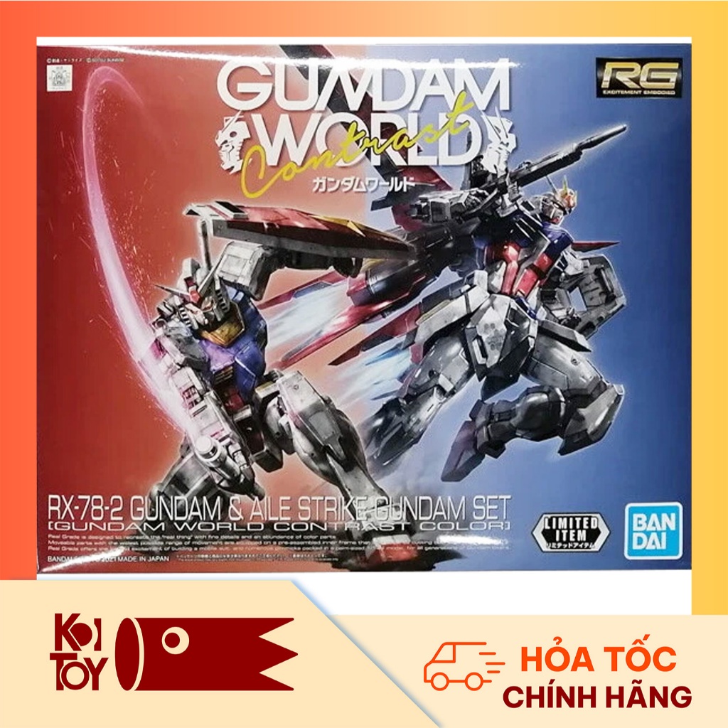 [Hàng Chính Hãng] Mô hình RG 1/144 - RX-78-2 Gundam & Aile Strike Gundam Set Gundam World Contrast C