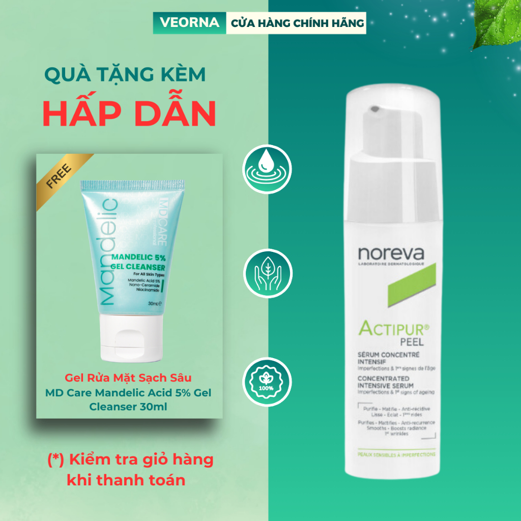 Tinh Chất Cấp Ẩm, Kiềm Dầu, Giảm Mụn Và Trẻ Hoá Da Noreva Actipur Peel Concentrated Intensive Serum