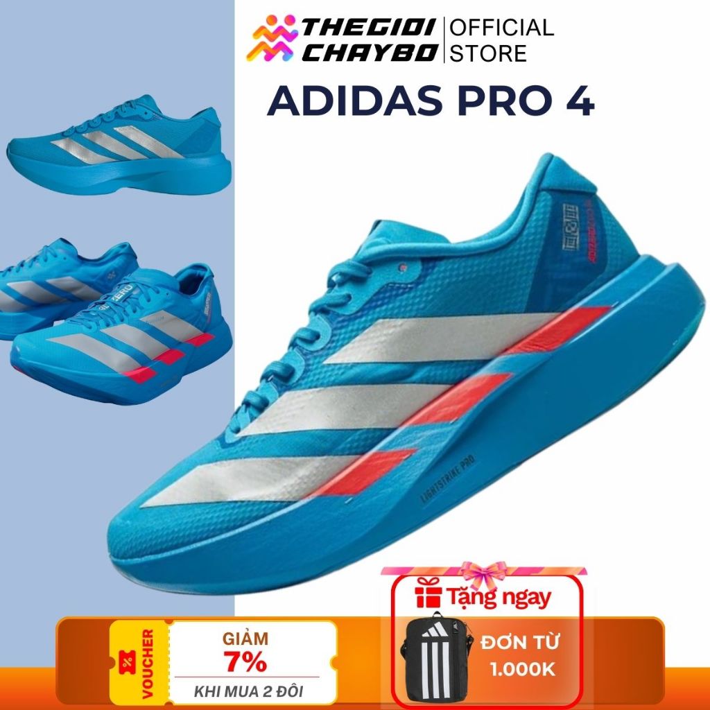 [voucher 20%] Giày Chạy Bộ Nam ADIDAS Adizero Adios Pro 4 - Sola Blue - Giày Thể Thao Nam Êm Nhẹ