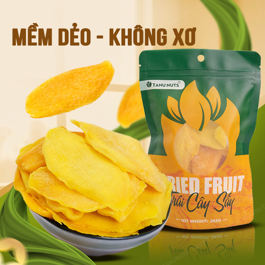 Xoài sấy dẻo TANU NUTS, trái cây sấy tốt cho người ăn kiêng, bà bầu.
