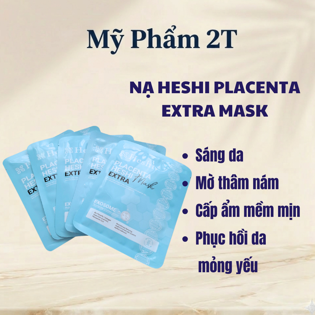 Mặt nạ Heshi Placenta Mask cấp ẩm, phục hồi, làm dịu da tổn thương