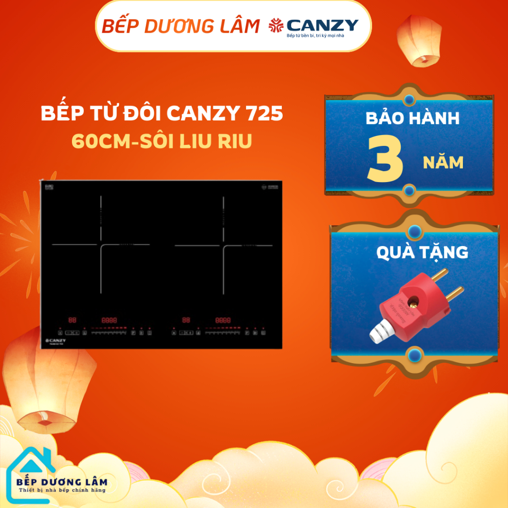 Bếp từ CANZY CZ 725 | Bếp từ kích thước 600 | Biến tần inverter sôi liu riu | Bảo hành chính hãng 3 