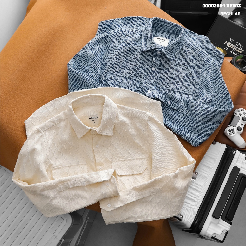 [FORM RỘNG] Áo sơ mi nam HEBOZ denim 2 túi 2M - 00002854