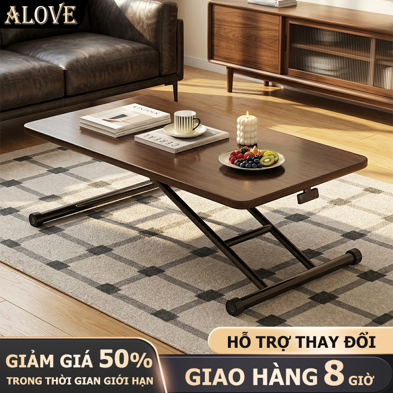 ALOVE Bàn trà nâng hạ gấp gọn bàn ăn đa năng bàn làm việc bàn máy tính gấp gọn tiết kiệm diện tích