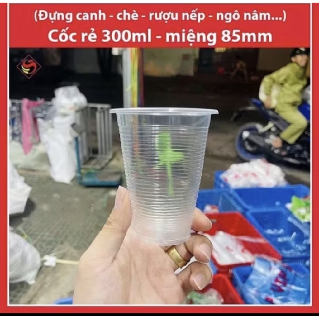 Sỉ 1000 cốc ly nhựa dùng 1 lần, sỉ 1000 nắp dùng cho cốc
