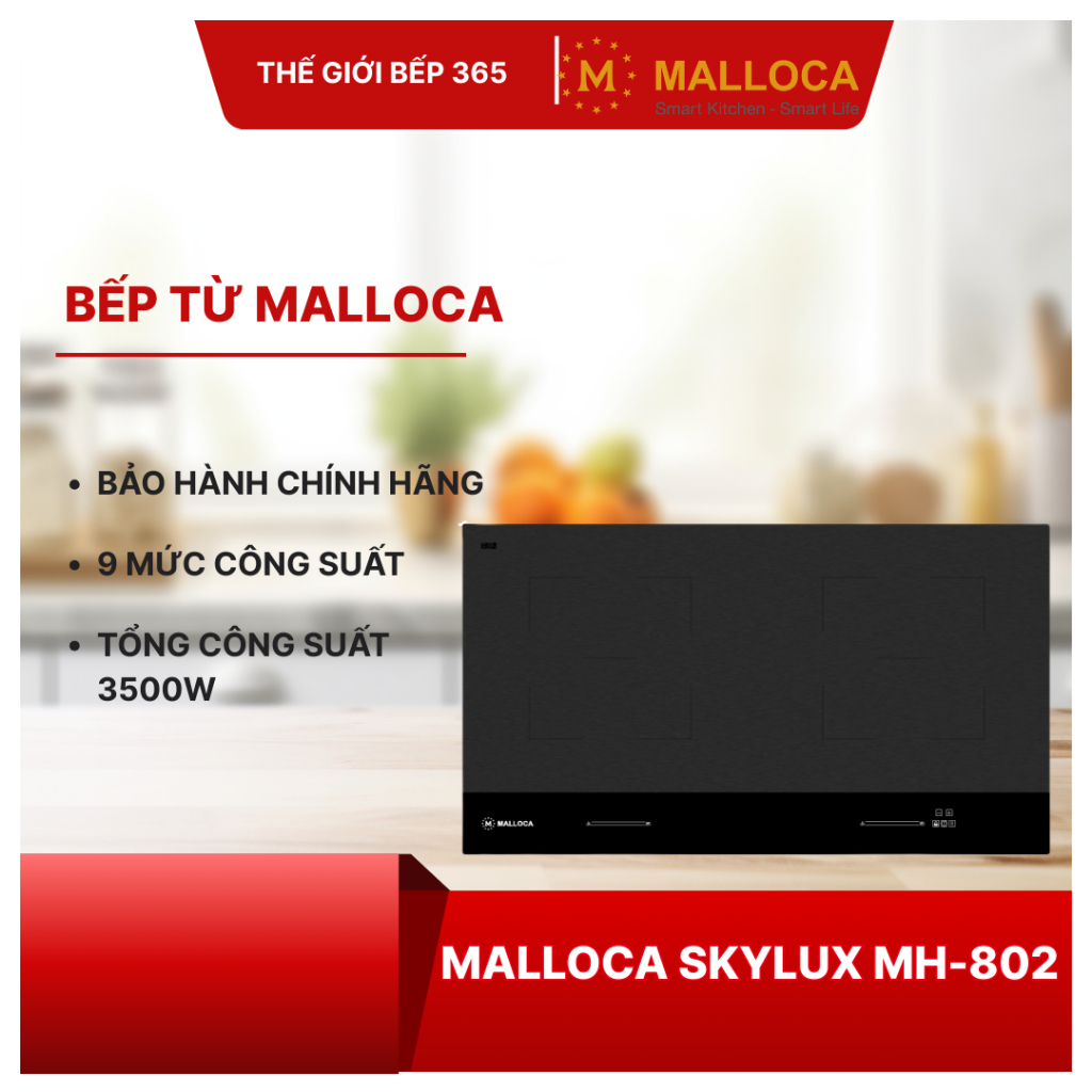 Bếp từ đôi Malloca Skylux MH-802 bảo hành 3 năm - Thiết Kế Hiện Đại Cho Mọi Gian Bếp