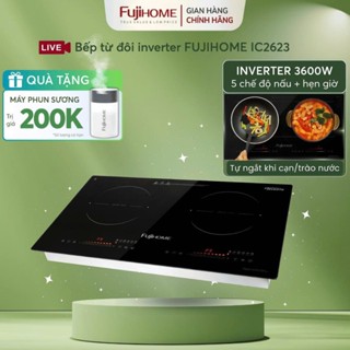 Bếp điện từ đôi 3600W Nhập Khẩu FUJIHOME IC2623, bếp từ lắp âm mặt kính khóa trẻ em an toàn