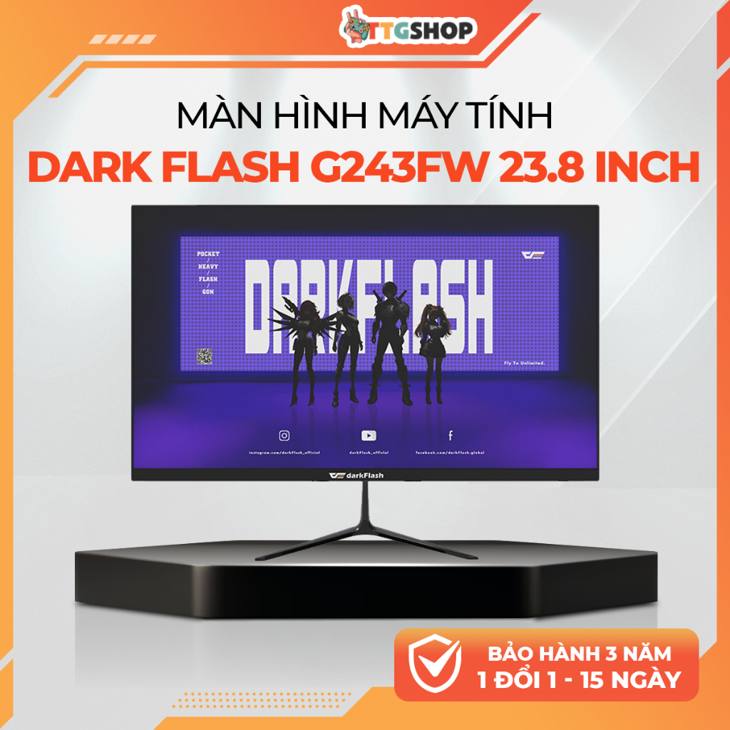 Màn Hình Dark Flash G243FW 23.8" FHD IPS 100Hz - Màn Hình Văn Phòng Học Tập Giải Trí